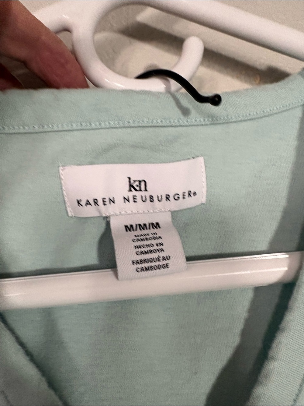Karen Neuburger Light Mint Short Sleeve Henley/Cropped Pants Pajama Set sz M - Picture 5 of 5